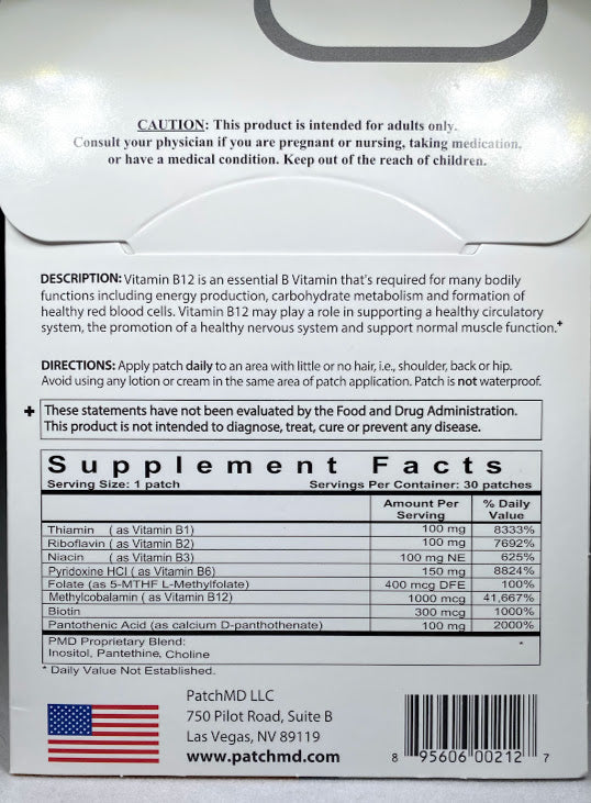 B12 Energy Plus Patch 30-Day Supply image 1